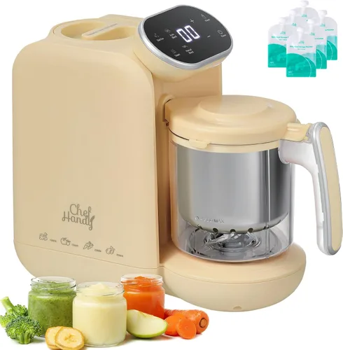 Vista 10 de Chefhandy Máquina de alimentos para bebés, vaporera y licuadora, máquina de puré con mezcla automática/manual, cesta de vapor, calentador
