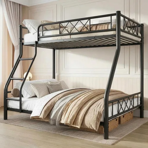 Vista 14 de Garvee Twin Size Loft Bed, Heavy Duty Metal Frame with Arched Guardrail, Flat Ladder Rung, and Steel Slat Support, No Box Spring Required, Space