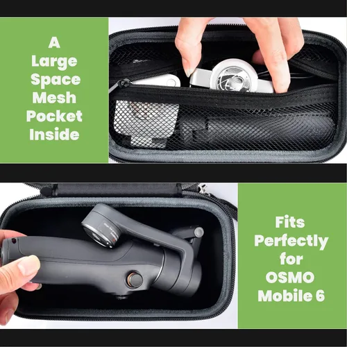 Vista 3 de ALKOO Funda protectora EVA para DJI Osmo Mobile 8, 7 y 7P, diseñada para almacenamiento seguro, viajes y uso de vlogging