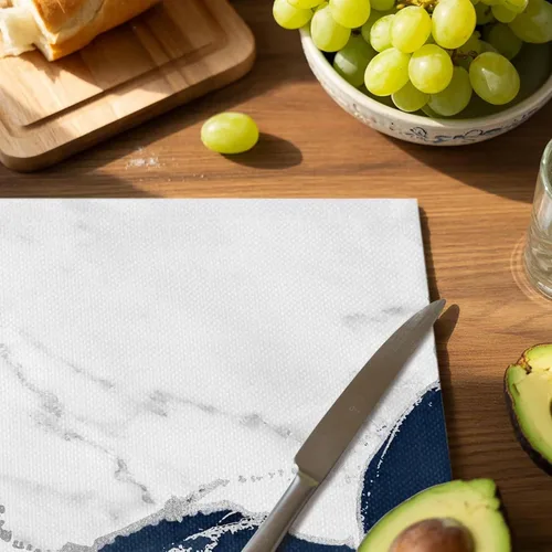 Vista 5 de Juego de 6 manteles individuales de tela de arpillera tejida lavable para mesa de comedor cuadrada/rectangular/redonda/ovalada, estético, blanco