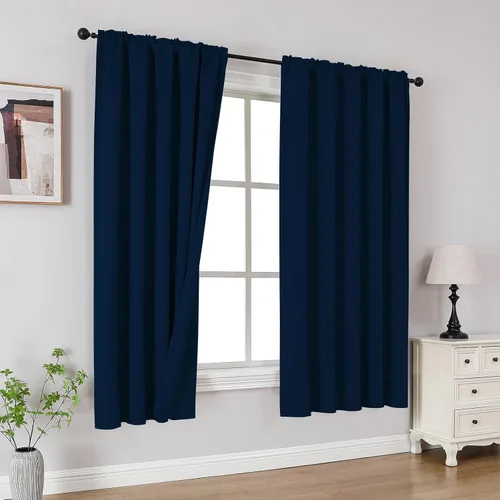 Vista 25 de CUCRAF Cortinas Opacas Beige de 45 Pulgadas, con Aislamiento Térmico Reductor de Ruido con Bolsillo para Barra, Cortinas de Ventana para Dormitorio