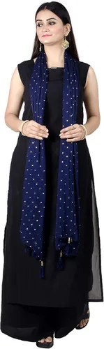 Vista 15 de Chandrakala Chal Dupatta de gasa para mujer, chal envolvente Chunni, beige (D191-P)