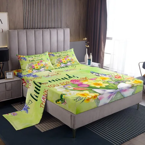 Vista 10 de Regalos de jubilación para mujer, juego de sábanas de tamaño individual, sábanas de girasol, regalo para profesores, cesta de cosecha floral, juego