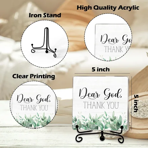 Vista 53 de Decoración de granja, decoraciones cristianas de Dios para el hogar de acrílico, decoración estética de estante de mesa para entrada, accesorios