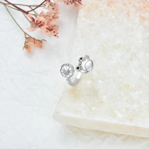 Vista 3 de Anillo de plata de ley para ansiedad de rana, serpientegato
