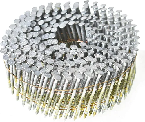 Vista 8 de findmall Clavos para revestimiento de 1-1/2 pulgadas, 3600 unidades, collados con alambre en bobina de 15 grados, cabeza redonda completa, clavos