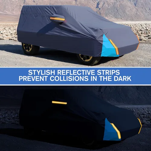 Vista 3 de Funda de coche impermeable de 2 puertas, para todo tipo de clima para automóviles, cubierta completa para exteriores con protección contra lluvia
