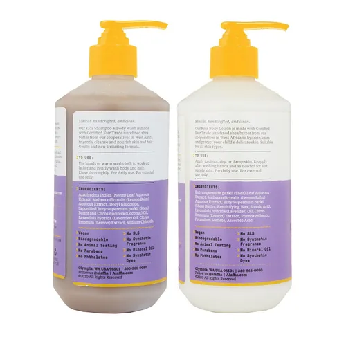 Vista 3 de Alaffia Champú y gel de baño y loción corporal para bebés y niños (16 onzas), esenciales de baño diarios suaves para pieles delicadas y cabello, sin