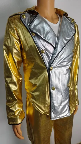 Vista 4 de Para MJ Michael World Tour Gold History Chaqueta con pantalón Mj Disfraz