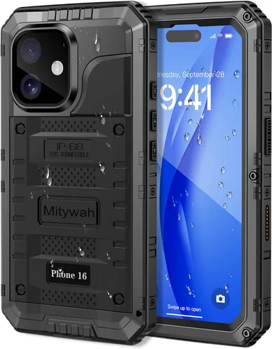 Vista 115 de Mitywah Funda impermeable para iPhone 7/iPhone 8 / iPhone SE 2020, funda de metal resistente de grado militar, protección de cuerpo completo