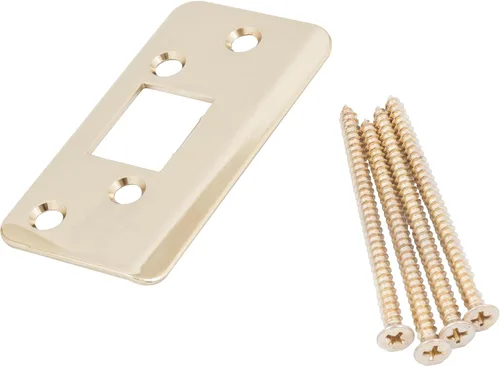 Vista 8 de Stone Harbor Hardware Jamb Saver Strike Plato, 1-7/8" x 3-5/8", 2-1/4" de centro a centro, latón antiguo