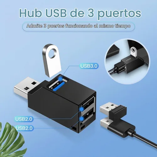 Vista 3 de Hub USB 3.0 de 4 puertos [giratorio de 90°/180°], divisor USB con 1 puerto USB 3.0, 2 puertos USB 2.0 y 1 puerto de datos USB C, extensor USB