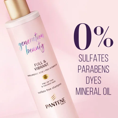 Vista 3 de Pantene Generation Beauty - Champú completo y vibrante con ácido hialurónico, 9.6 onzas líquidas