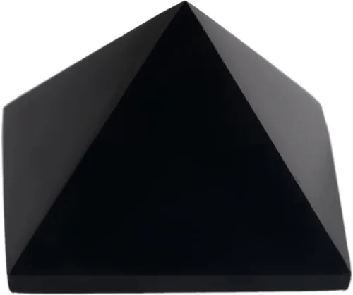 Vista 5 de Obsidiana negra de 1.5 pulgadas, pirámide natural tallada, cristal curativo de chakras, piedra reiki, desviación de radiación, decoración del hogar