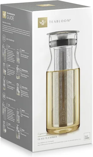 Vista 9 de Teabloom Jarra multibebida (40 onzas/1.2 L/4-5 tazas) – Prepara y sirve té helado, té frío y agua con infusión de frutas – Jarra de ciprés