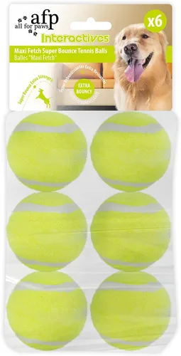 Vista 8 de ALL FOR PAWS Juguete de pelota para perros, bolas de seguridad para perros de 2 pulgadas con rebote alto, ejercicio y juego, pelotas de tenis
