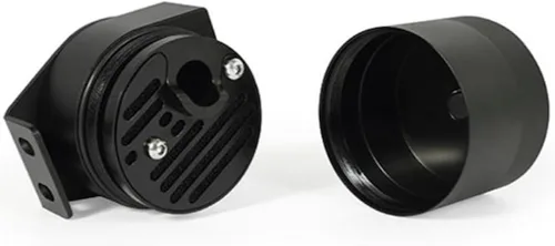 Vista 4 de Mishimoto MMBCC-F2D-03BE Baffled Oil Catch Can Compatible con Ford Powerstroke 6.0L 2003-2007 Negro