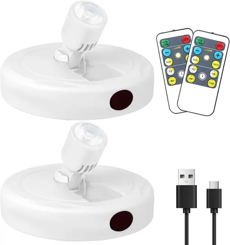 Vista 16 de Focos que funcionan con pilas, luz de imagen inalámbrica, iluminación de acento regulable, luces LED inalámbricas, luces adhesivas con control