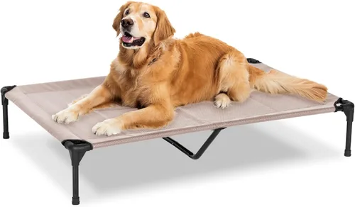Vista 7 de Cama Elevada para Perros para Exteriores, Catre Elevado para Perros Medianos con Malla Lavable, Cuna Refrescante para Mascotas a Prueba de Mordidas