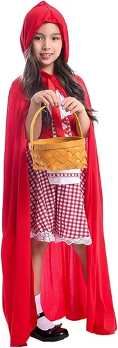 Vista 7 de Disfraz de capucha roja para bebé, niña, princesa, cumpleaños, disfraz de Halloween