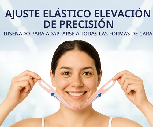 Vista 8 de Mascarilla facial moldeadora de contorno facial, con hidrogel de colágeno y aloe vera, banda antienvejecimiento y antiarrugas, disminuye la doble