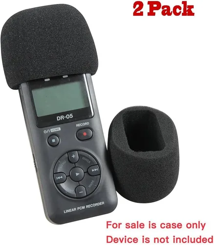 Vista 3 de Hermitshell 2 piezas de parabrisas de espuma para TASCAM DR-05 / Tascam DR-05X / TASCAM DR-07X / TASCAM DR-07XP grabadora digital portátil