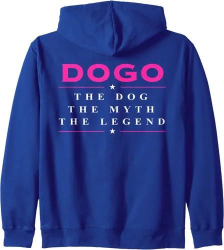 Vista 3 de Dogo Argentino Dog Sudadera con capucha con cremallera Dogo Argentino The Myth, Negro