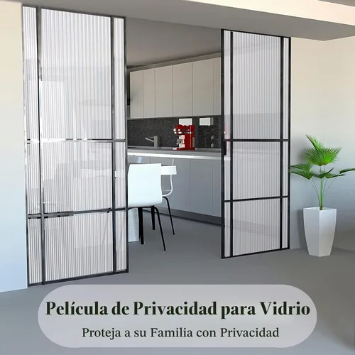 Vista 7 de Película de privacidad para ventana, diseño de rayas, no adhesiva, esmerilada, adherencia estática, esmerilada, para ventana, bloqueador solar Rayas