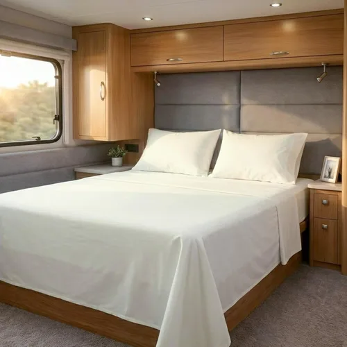 Vista 26 de Cottingon Juego de sábanas cortas de 4 piezas para caravana tamaño Queen, 100% algodón egipcio de fibra extra larga premium, juego de sábanas suaves