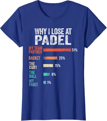 Vista 10 de Why I Lose at Padel Funny Game Padel Hombres Mujeres Camiseta de Padel