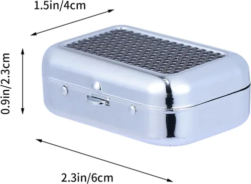 Vista 7 de Cenicero de bolsillo, mini cenicero portátil de metal con tapa, para eliminar cigarrillos, cenizas, cigarrillos, contenedor para el hogar, oficina