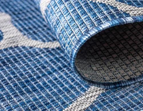 Vista 6 de Unique Loom Outdoor Safari Collection - Alfombra de área - Jirafa (2' x 6' 1" camino, azul/gris)