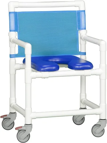 Vista 2 de IPU VL OF9200 MS Silla de ducha con ruedas de tamaño medio (ancho), capacidad de 350 libras (gris)