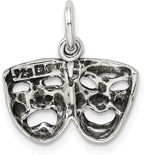 Vista 3 de ICE CARATS Dije de plata de ley 925 con diseño vintage de comedia y tragedia, para arte, teatro, danza, joyería fina para mujer, regalos para ella