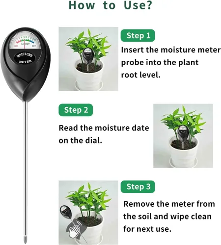 Vista 5 de Censinda Medidor de humedad del suelo, monitor de humedad del suelo para plantas de casa, sensor de humedad del higrómetro del suelo para interiores