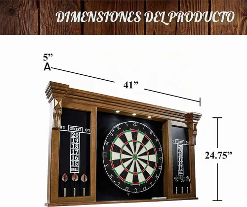 Vista 2 de Barrington Pub Style Dartboard, Pre-Assembled with LED Light