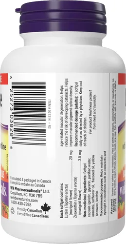 Vista 8 de Webber Naturals Luteína extra fuerte con cápsula blanda de zeaxantina