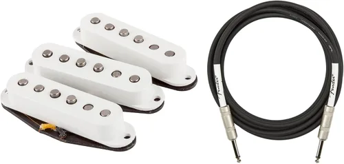 Vista 11 de Fender Paquete de pastillas Stratocaster silenciosas Gen 4 con cable de instrumento