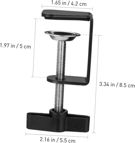 Vista 2 de SUPVOX 2 unids escritorio c abrazadera mesa montaje C abrazaderas para escritorio plástico varilla y base sin bordes ajuste de 360 grados