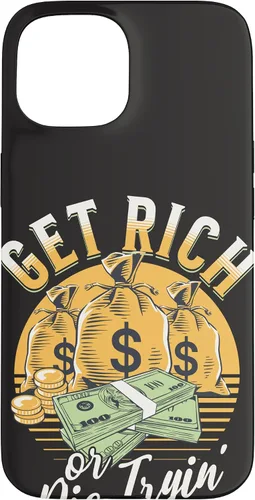 Vista 6 de Funda de dinero millonario para iPhone 12/12 Pro Get Rich or Die Trying Cash Hustle