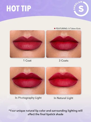 Vista 7 de SHEGLAM Dynamatte Boom Lápiz labial mate impermeable de larga duración a prueba de transferencia - No lo dudes