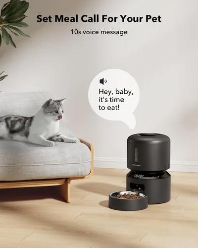 Vista 3 de PETLIBRO Comedero automático para gatos, dispensador de alimentos secos Negro