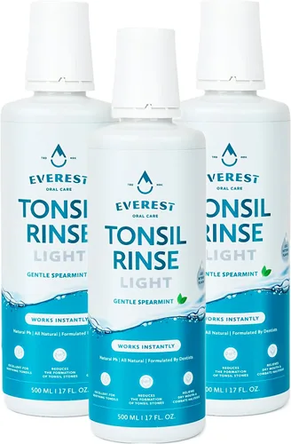Vista 8 de Everest - Enjuague bucal con piedra amígdica, enjuague oral natural sin alcohol para el mal aliento y alivio de la boca seca, menta verde, 17 onzas
