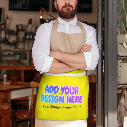 Vista 79 de AXKEUDO Delantal personalizado con bolsillos, delantales de cintura para camarera para cocinar en casa, restaurante, servir trabajo