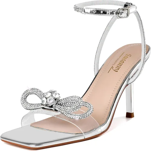 Vista 21 de Susanny - Zapatos de tacón bajo con strass para mujer, con punta puntiaguda, de tacón kitten, con cierre, ajustables, con correa, para vestido