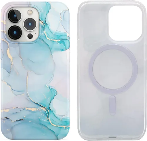Vista 7 de Funda magnética para iPhone 14 Pro Max de 6.7 pulgadas, compatible con carga MagSafe de TPU suave, parachoques delgado, a prueba de golpes, bonita