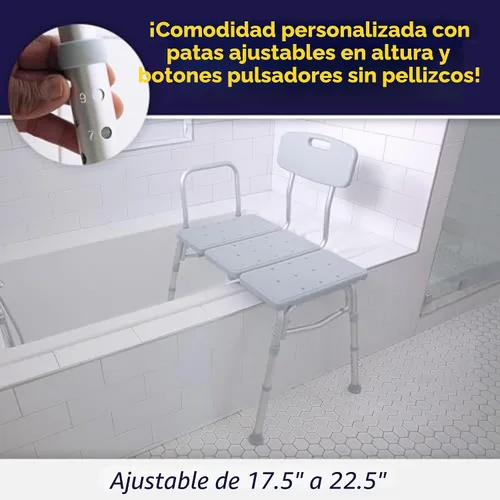 Vista 3 de Drive Medical plástico transfer Banco, Gris, 12011KD-1, Sin empaque de fábrica, Gris, 1, 1