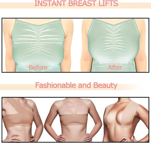Vista 9 de BEWTEIM Breast Tape Lifting with Nipple Cover Set, Boobytape for Big Breasts