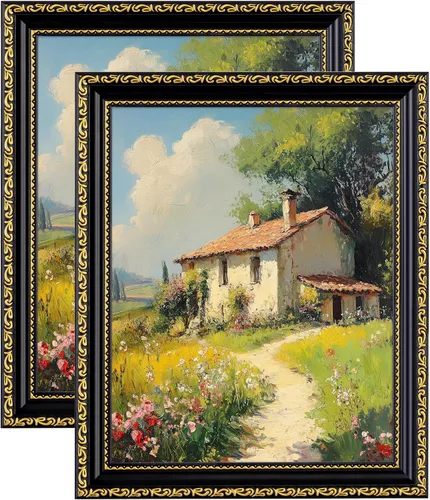 Vista 48 de eletecpro 8x10 Vintage Picture Frame, Glass Cover, Gold, 2-Pack Dorado