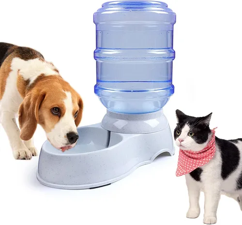 Vista 6 de Estación dispensadora de agua para mascotas – 1 galón de agua de reposición para mascotas para perros, gatos, animales, fuente de agua por gravedad